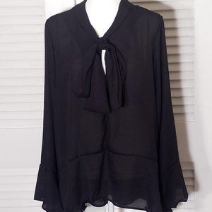 NWT Black Sheer with Loose Bow